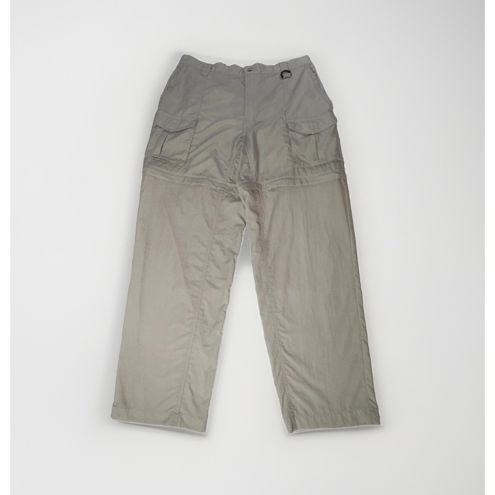Columbia PFG Convertible Cargo Pants/Shorts Size L Beige Omni-Shade 32" Inseam